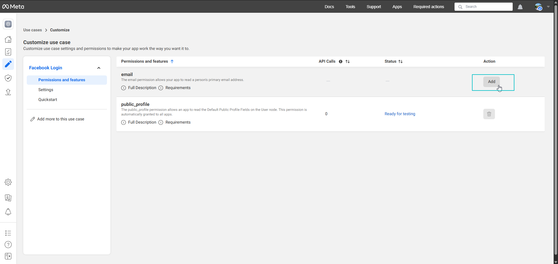 Dodawanie uprawnień