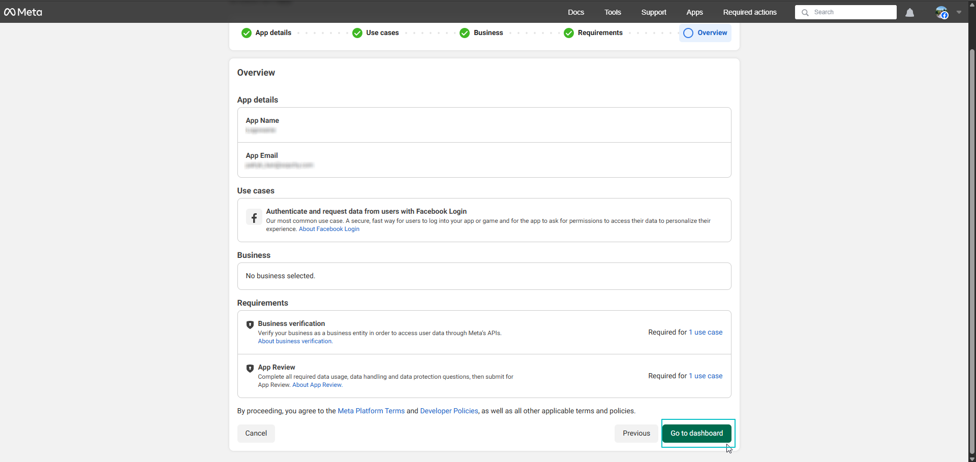 Podsumowanie tworzenia apliakacji Facebook