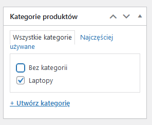 Produkty w WooCommerce - przypisanie kategorii produktu